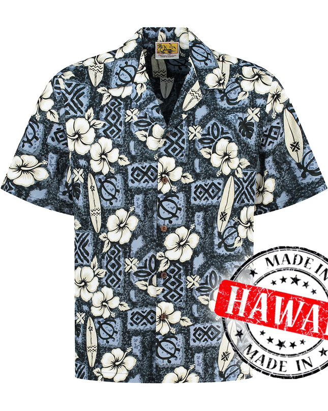 Chemise hawaïenne Hibiscus Surfboards