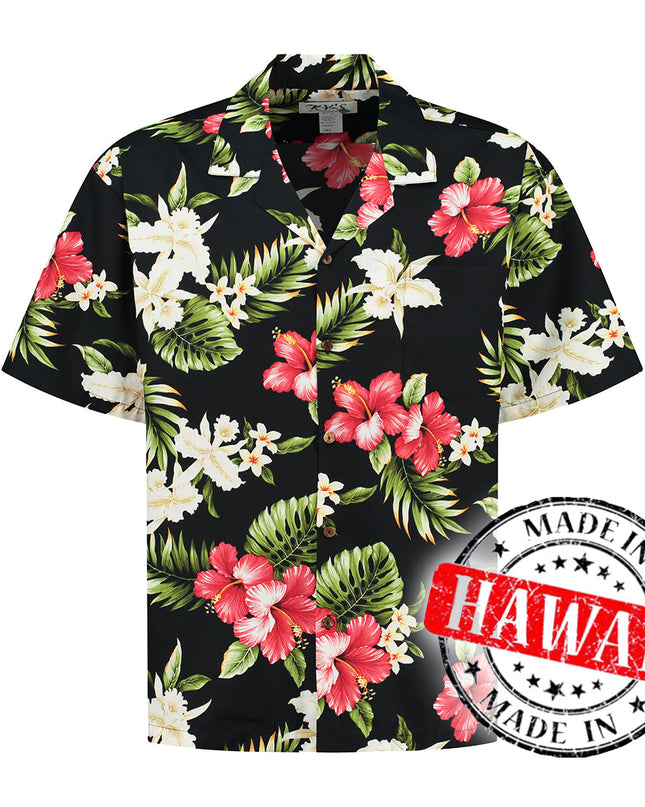 Chemise hawaïenne à fleurs tropicales pour hommes