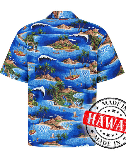Chemise hawaïenne en navigation autour d'Hawaï