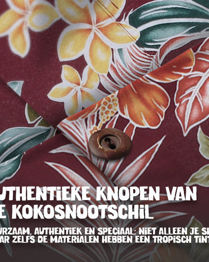 Chemise hawaïenne Tropical Oasis Bordeaux