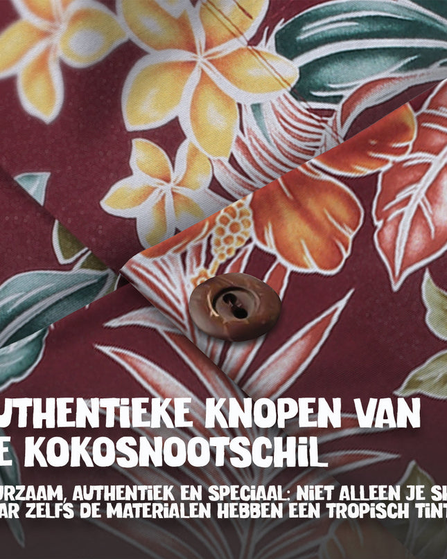 Chemise hawaïenne Tropical Oasis Bordeaux