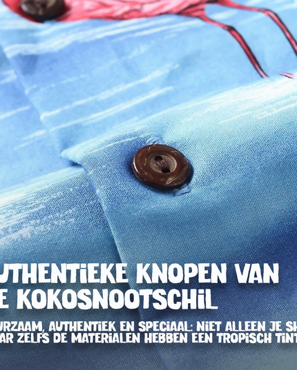 Chemise hawaïenne à motif flamant rose dans l'eau