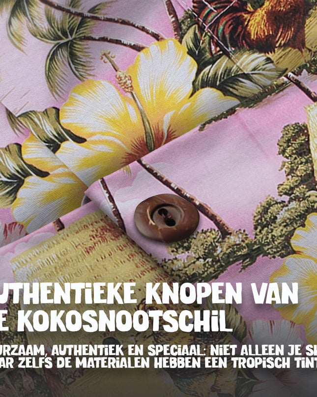 Chemise hawaïenne sur le thème de l'aventure insulaire