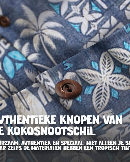 Chemise hawaïenne Tapa Blue pour hommes