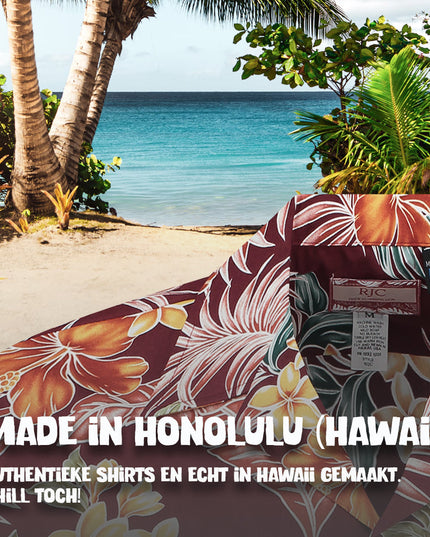 Chemise hawaïenne Tropical Oasis Bordeaux