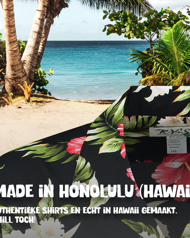 Chemise hawaïenne à fleurs tropicales pour hommes