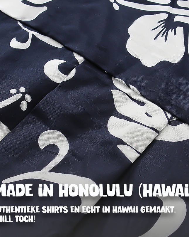 Chemise hawaïenne à motifs floraux bleus