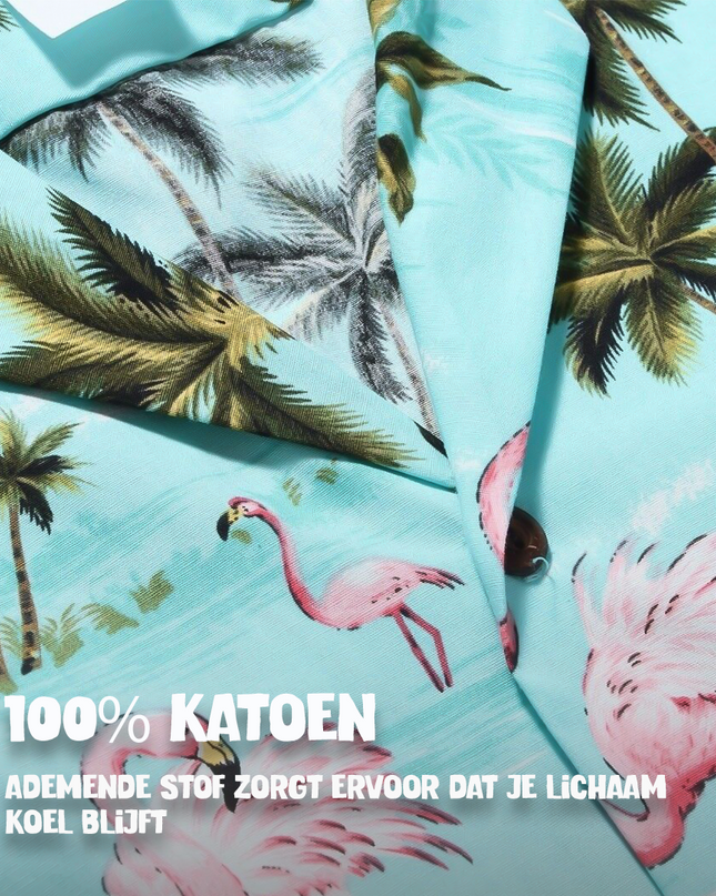 Chemise hawaïenne à motif flamants roses
