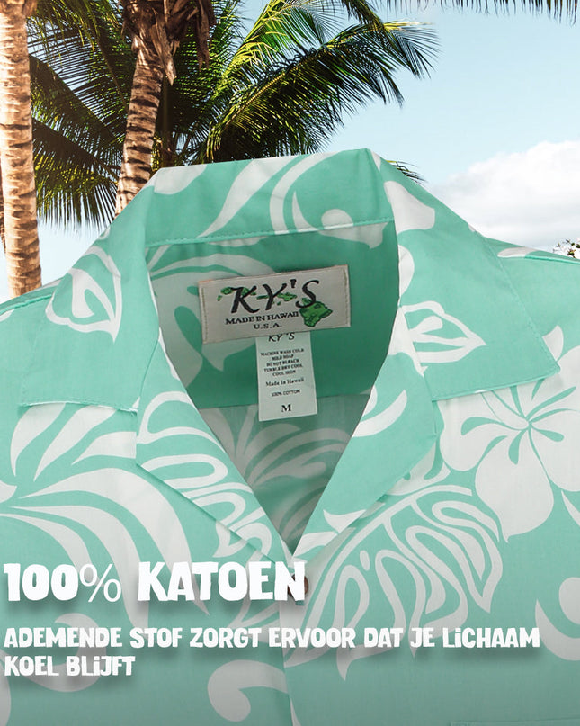 Chemise hawaïenne turquoise, style vacances