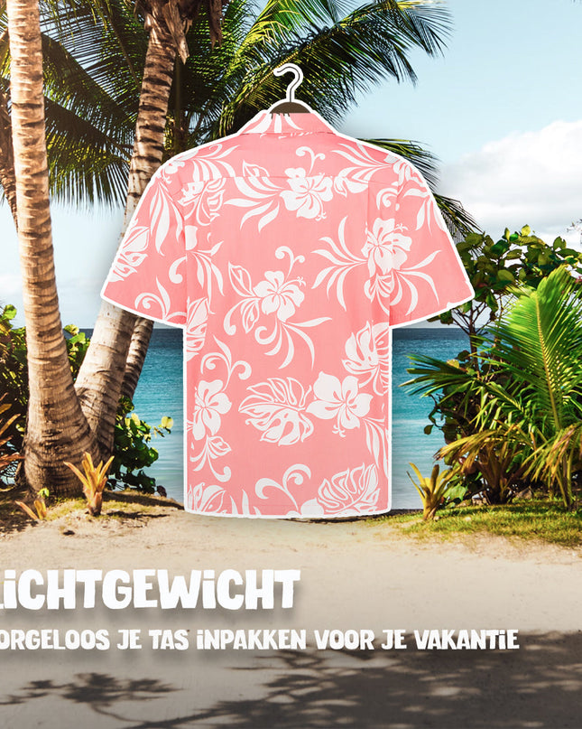 Chemise hawaïenne rose, style vacances