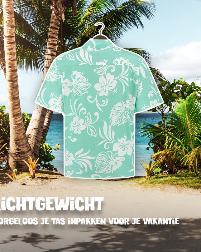 Chemise hawaïenne turquoise, style vacances