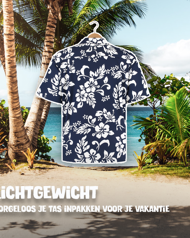 Chemise hawaïenne à motifs floraux bleus