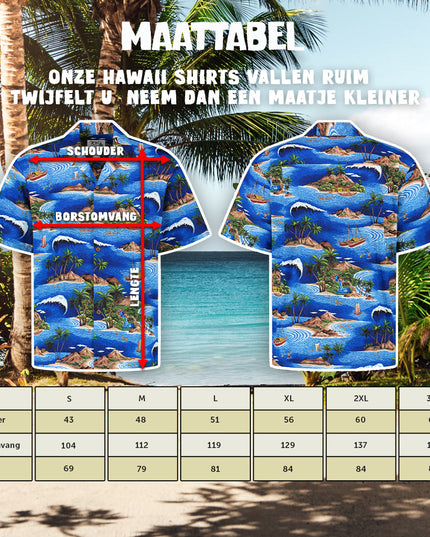 Chemise hawaïenne en navigation autour d'Hawaï