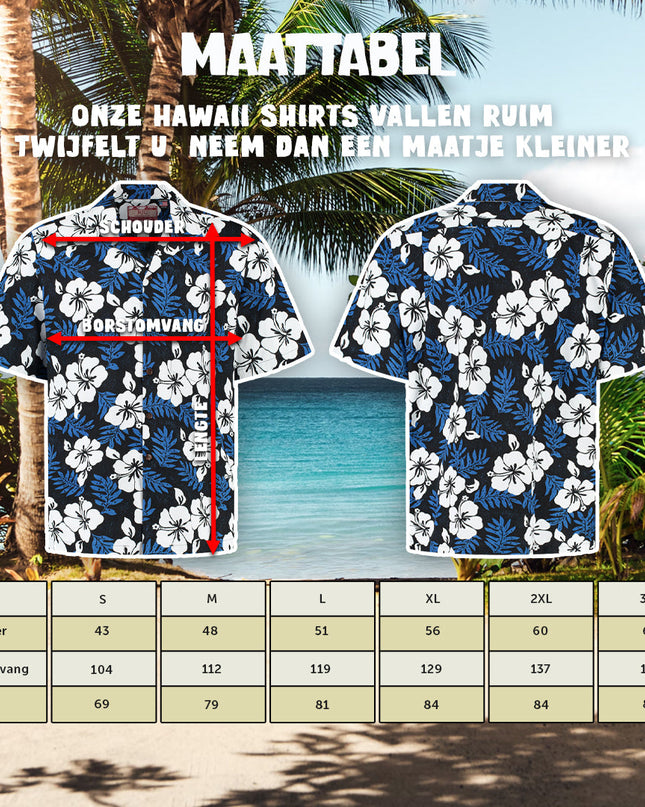 Chemise hawaïenne à fleurs bleues gracieuses