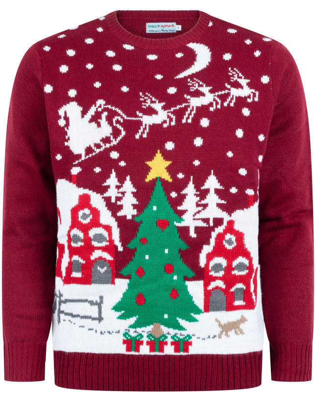 Christmas Sweater Marius for Women with Cozy Holiday Landscape
