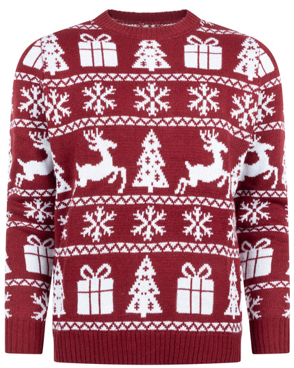 Pull de Noël Marius pour femme, couleur bordeaux rouge douillet