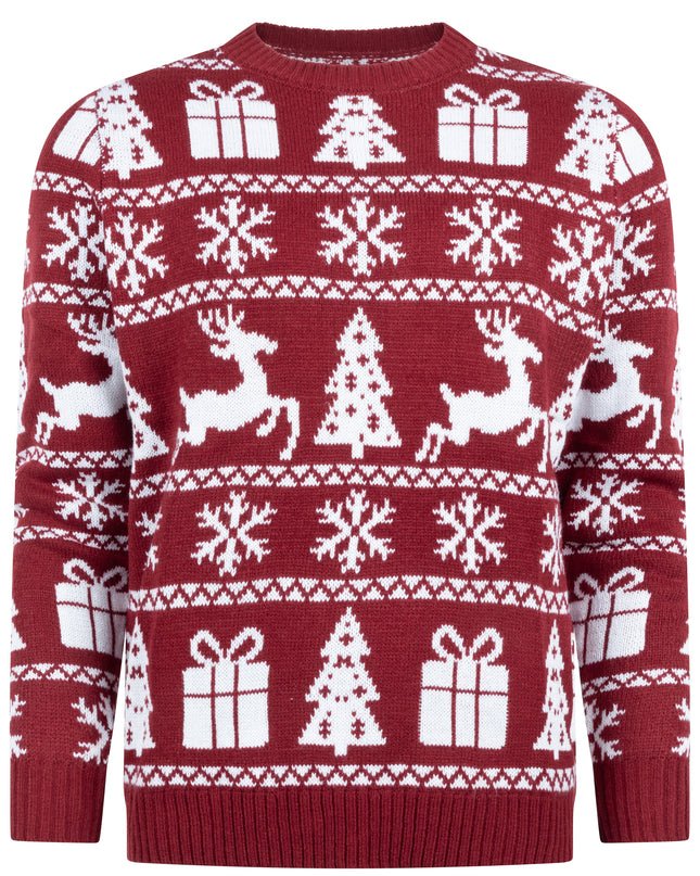 Pull de Noël Marius pour femme, couleur bordeaux rouge douillet