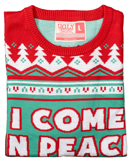 I Come in Peace Couples Unisex Ugly Christmas Sweaters