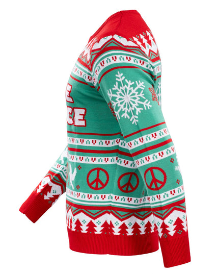 Pulls de Noël moches unisexes pour couples « Je viens en paix »