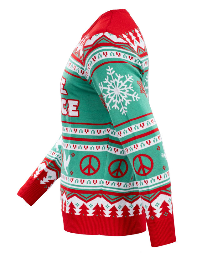 Pulls de Noël moches unisexes pour couples « Je viens en paix »