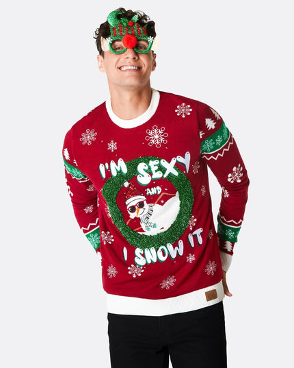 Pull de Noël pour homme « Je suis sexy et je le fais paraître »