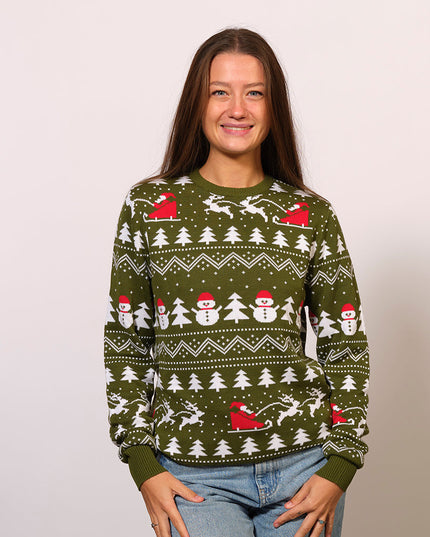 Stylish Green Christmas Sweater - Unisex Holiday Fashion