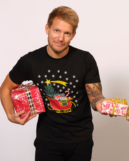T-shirt traîneau de Noël pour hommes