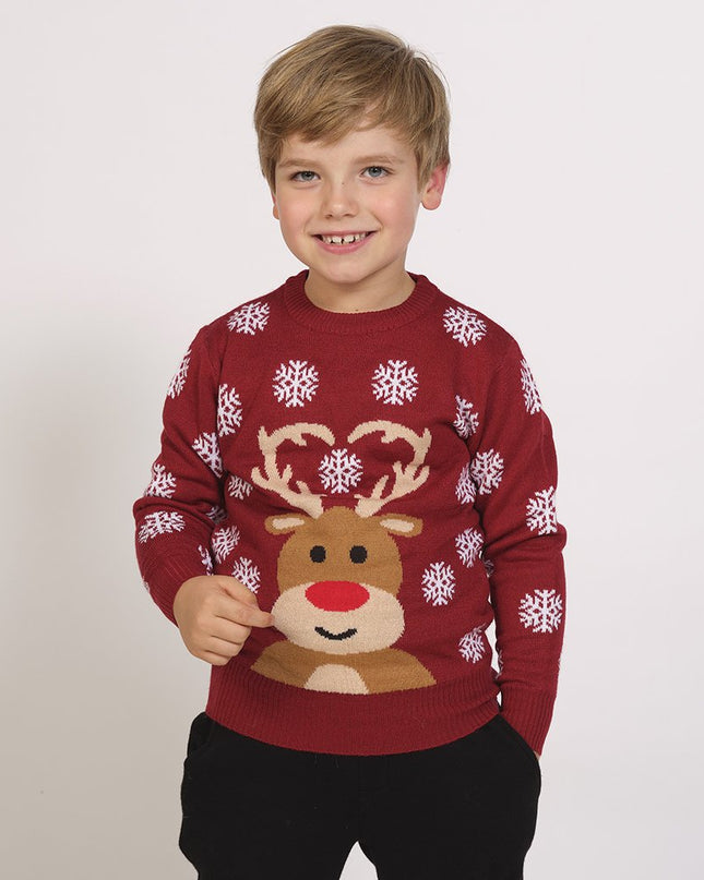 Pull de Noël mignon avec un renne - Vêtements de fête pour enfants