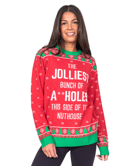 Le pull de Noël rouge moche de la bande la plus joyeuse