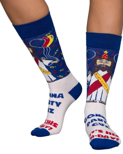 Chaussettes de Noël moches pour garçon d'anniversaire Jésus