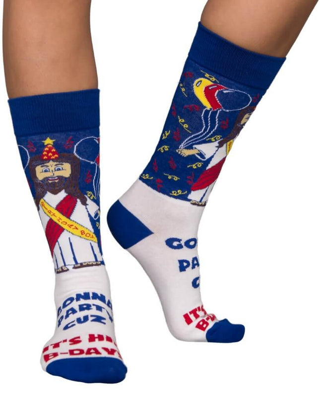 Chaussettes de Noël moches pour garçon d'anniversaire Jésus