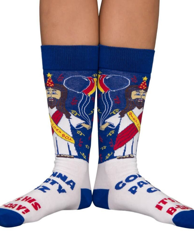 Chaussettes de Noël moches pour garçon d'anniversaire Jésus