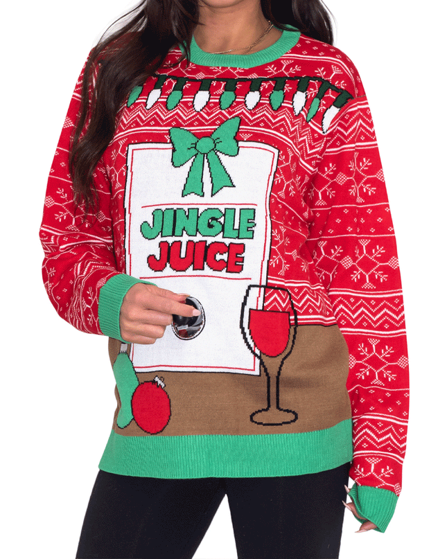 Pull de Noël moche sur le thème de la boisson Jingle Juice