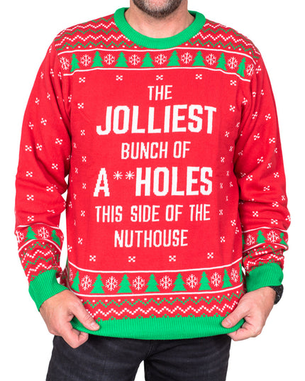 Le pull de Noël rouge moche de la bande la plus joyeuse