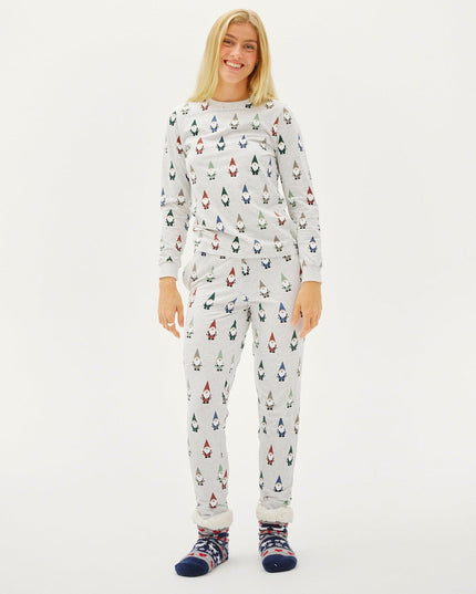 Pyjama de Noël pour femmes avec le thème des gnomes de jardin