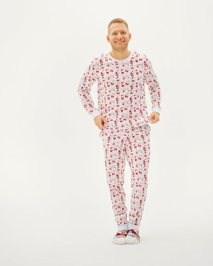 Pyjamas blancs pour la Saint-Valentin pour hommes