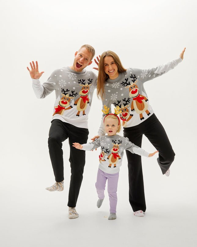 Pull de Noël mignon pour enfants - Modèle adapté aux familles