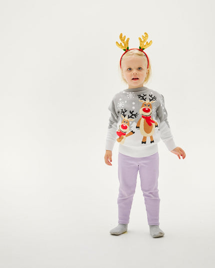 Pull de Noël mignon pour enfants - Modèle adapté aux familles