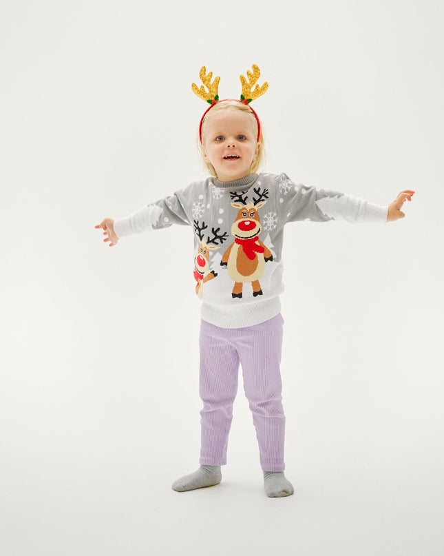 Pull de Noël mignon pour enfants - Modèle adapté aux familles