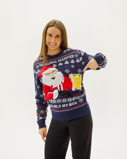 Pull de Noël pour femmes « Ho Ho Hold My Beer »