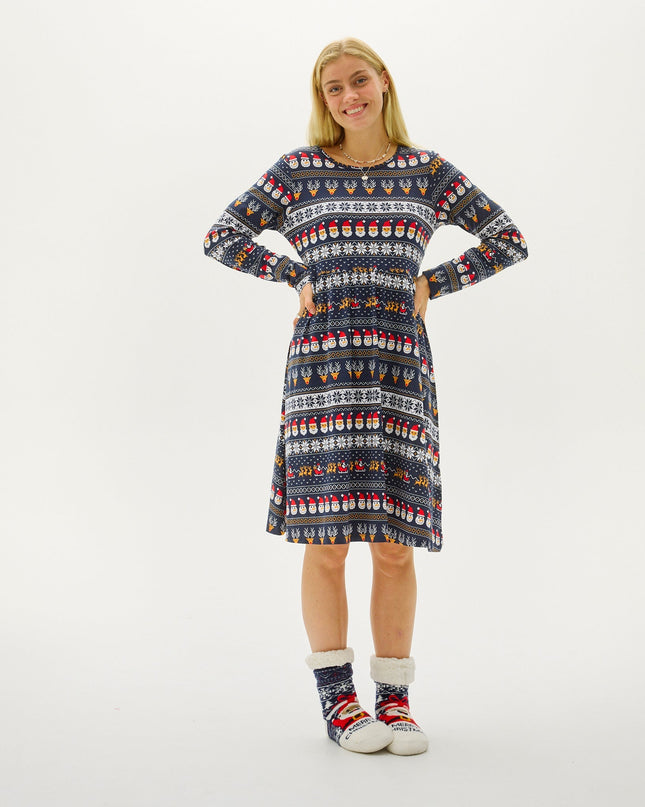 Ravissante robe de Noël pour femme, idéale pour les fêtes de fin d'année