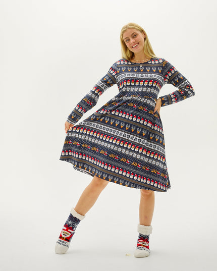 Ravissante robe de Noël pour femme, idéale pour les fêtes de fin d'année