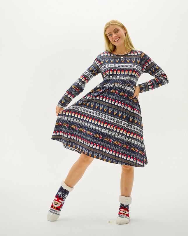 Ravissante robe de Noël pour femme, idéale pour les fêtes de fin d'année