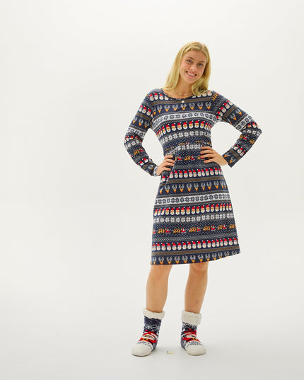 Ravissante robe de Noël pour femme, idéale pour les fêtes de fin d'année