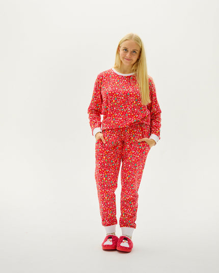 Pyjamas de Noël rouges extravagants pour femmes