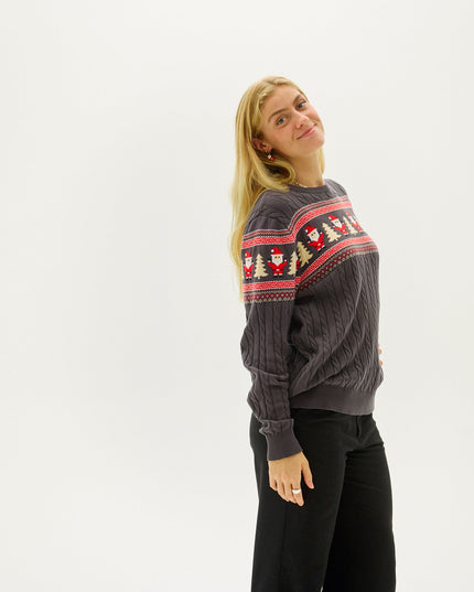 Pull en maille torsadée Père Noël pour femme - Meilleures ventes