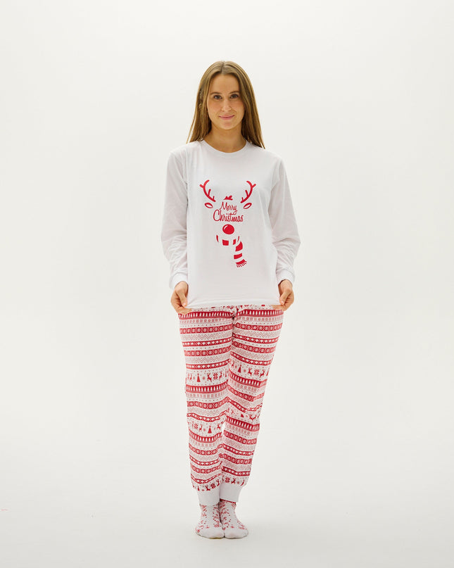 Pyjamas de Noël rouges mignons pour femmes - Collection Famille