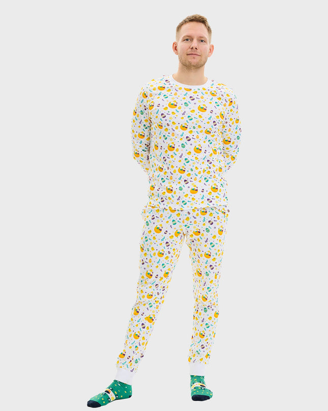 Pyjamas blancs de Pâques pour hommes
