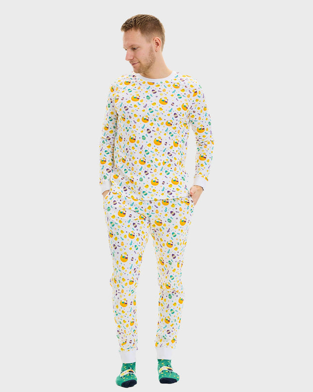 Pyjamas blancs de Pâques pour hommes