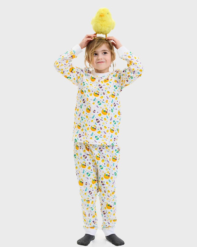 Pyjamas blancs de Pâques pour enfants